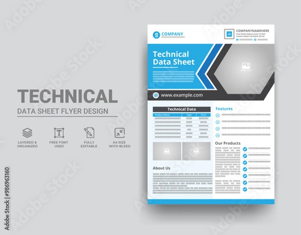Obraz Technical Data Sheet Template Design