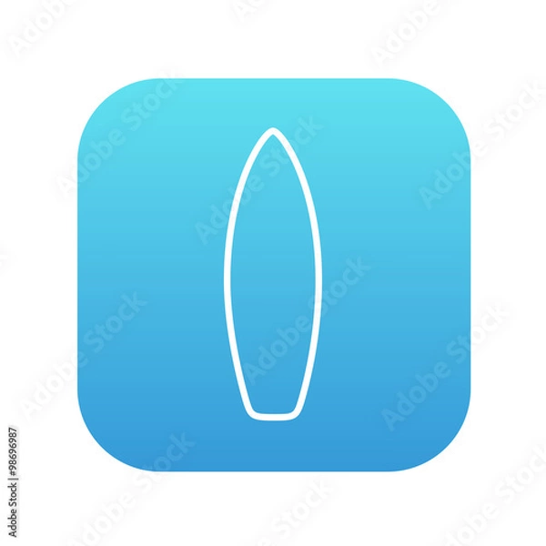 Obraz Surfboard line icon.