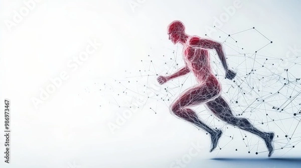 Obraz Athlete muscles Scientific Visualization Neural Connections body Activity Concept sport Development