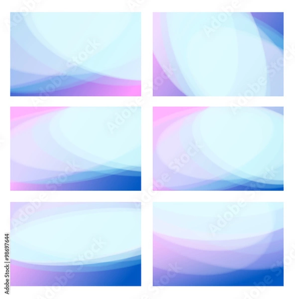 Fototapeta Set of abstract wavy background. Vector illustration