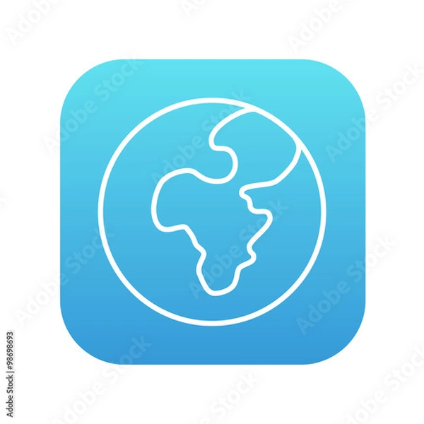 Fototapeta Globe line icon.