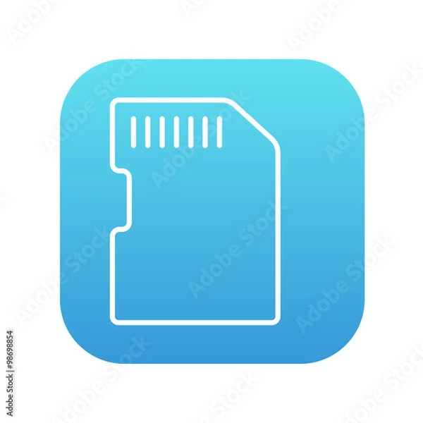 Fototapeta Memory card line icon.