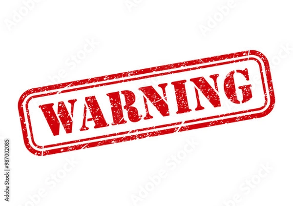 Obraz Warning stamp symbol, label sticker sign button, text banner vector illustration