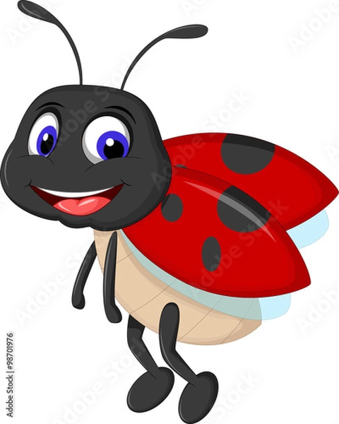 Obraz cute ladybugs waving cartoon