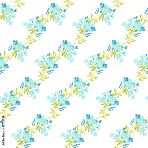 Fototapeta Floral pattern with Forget-Me-not  flowers