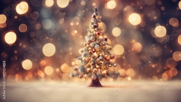 Fototapeta christmas tree with lights