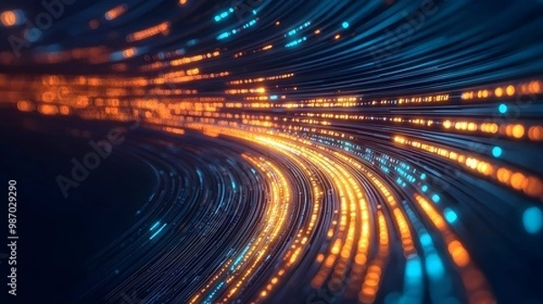 Obraz Glowing Algorithm Processing High-Speed Real-Time Data Flows with Dynamic Energy and Momentum