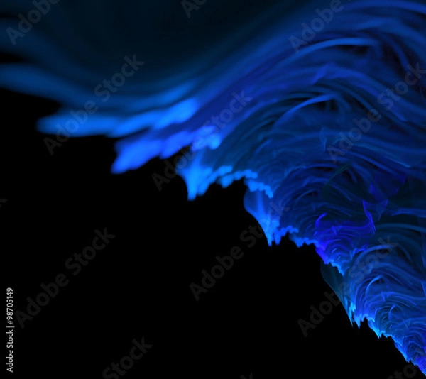 Obraz Abstract black background with blue, turquoise icicle texture in