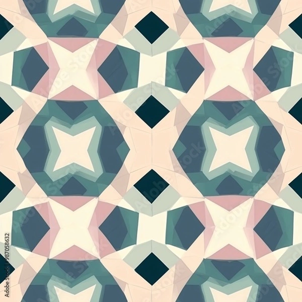 Obraz Geometric pattern with pastel colors, seamless.