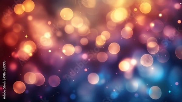 Fototapeta A bokeh background with soft, blurred lights, creating a dreamy, out-of-focus effect ideal for photography and design.