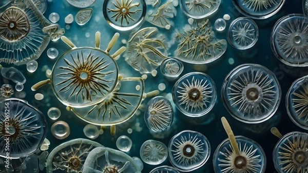 Fototapeta Diatoms Floating in Freshwater