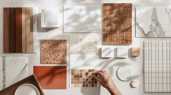 Obraz hand choosing Materials making board