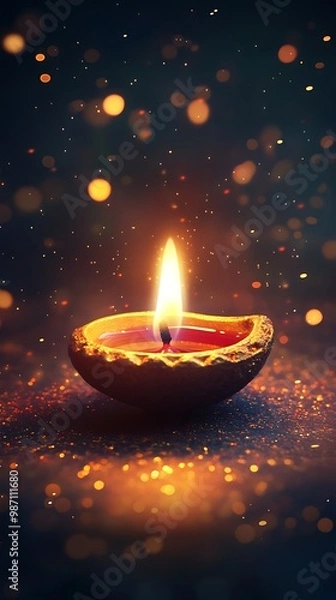 Obraz burning candle in the dark