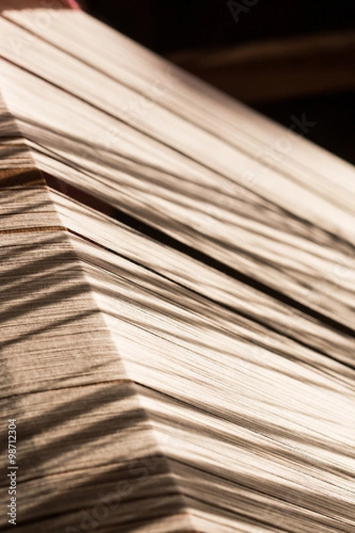 Obraz white silk thread in sewing or weaving machine,texture,backgroun