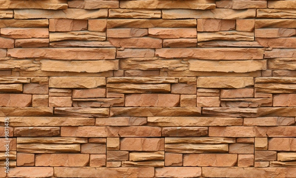 Obraz Seamless Old Stone wall brown texture