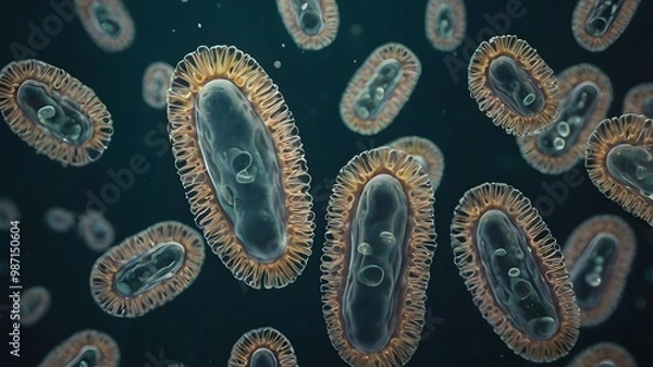 Fototapeta  Cilia Movement on a Paramecium