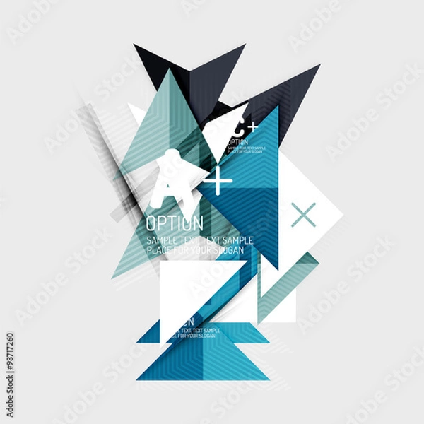 Fototapeta Paper style abstract geometric shapes with infographic options