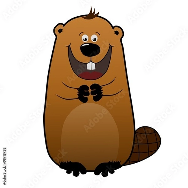 Obraz Happy cartoon beaver