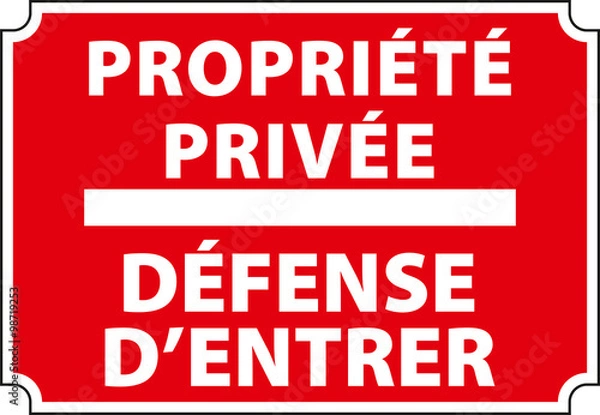 Obraz Panneau défense d'entrer