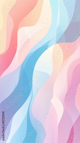 Fototapeta Abstract Wavy Pattern in Soft Pastel Colors
