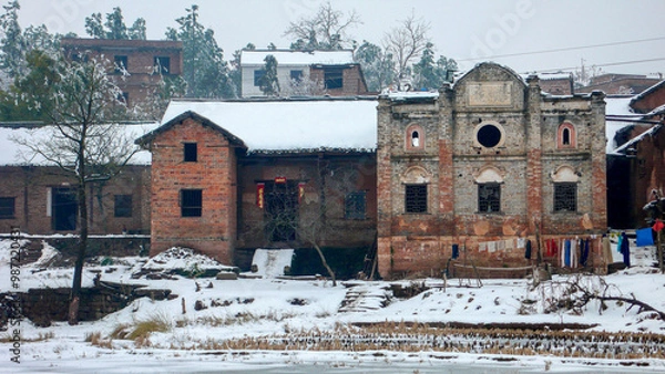 Obraz Snow and rime in rural China