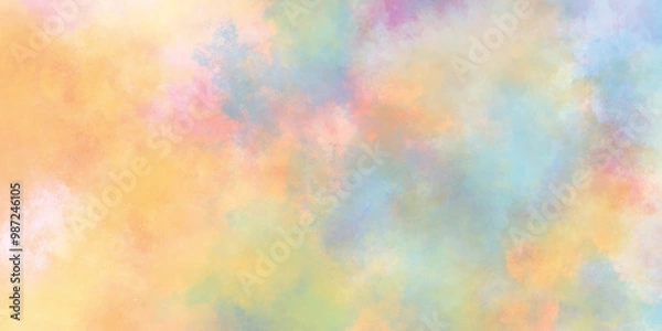 Obraz amazing colorful abstract texture of soft watercolor, watercolor paper texture background, Colorful watercolor art splashed background, grunge Texture of a lightly sized watercolor paper.