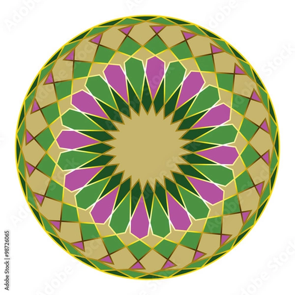 Obraz Arabic style pattern with golden stroke. Vector illustration