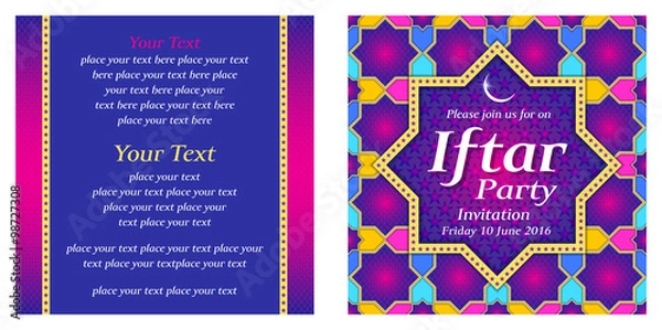 Obraz Iftar Party Invitation with Islamic Star Pattern.
Vector Illustration.