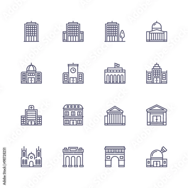 Obraz Buildings icons