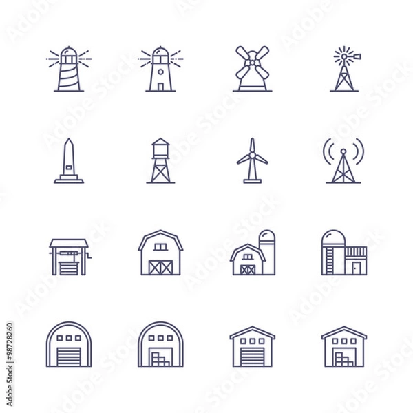 Obraz Buildings icons
