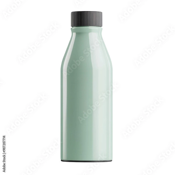 Fototapeta Modern Mint Green Bottle for Beverage Use on  transparent Background