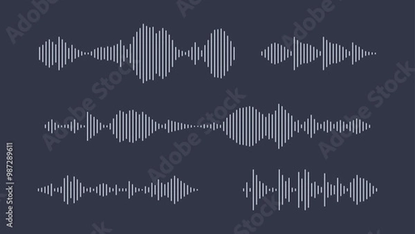 Fototapeta Sound wave equalizer visualization on a dark background