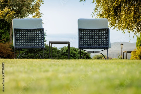 Obraz Ogród z widokiem na góry