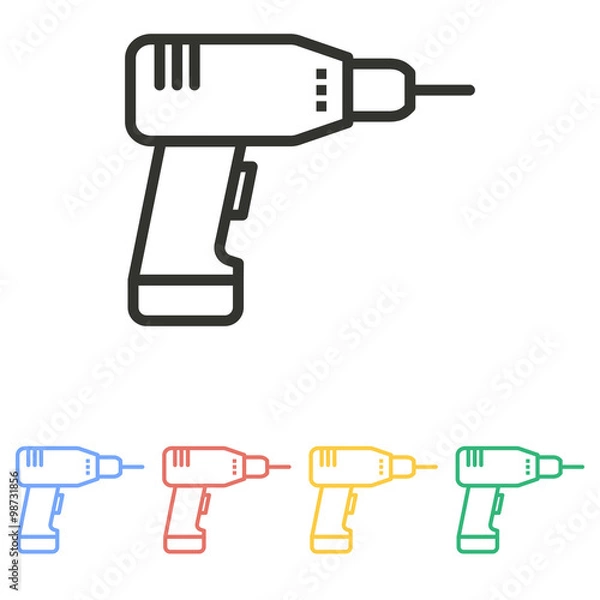 Fototapeta Drill - vector icon.