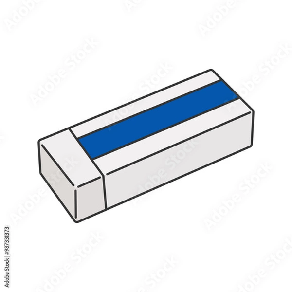 Fototapeta Simple eraser icon vector illustration hand drawn for school supplies, eraser icon in lineal color style