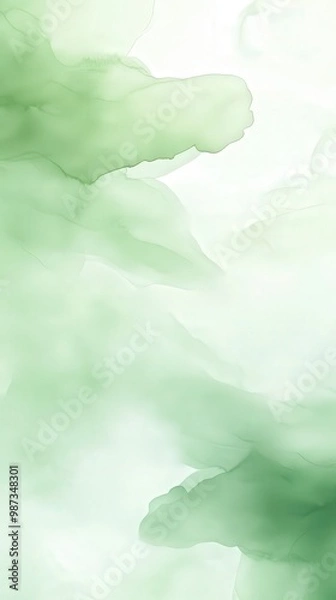 Fototapeta A green background with white lines and a green brush stroke
