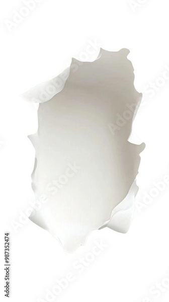 Fototapeta A white paper with a hole in it