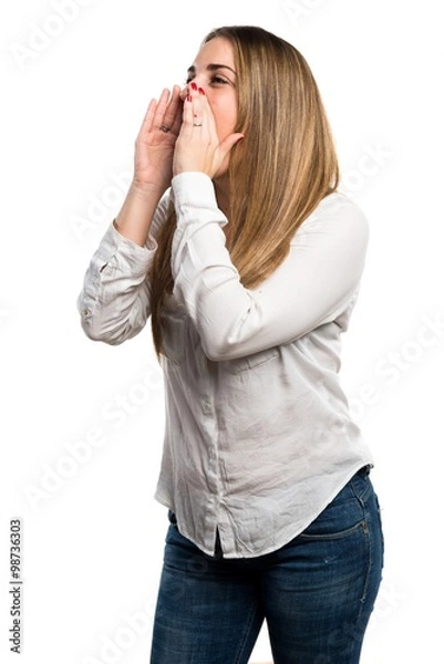 Obraz Blonde woman shouting