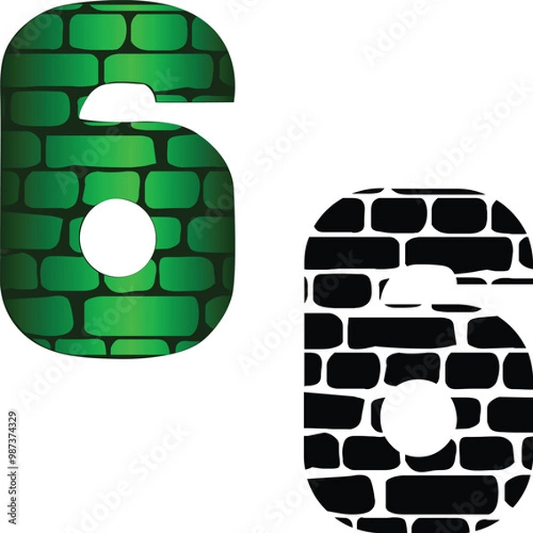 Fototapeta Digit 6 PNG, set of number 6, eps vector file,