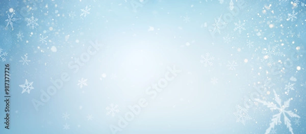 Obraz winter background with falling snow and snowflakes