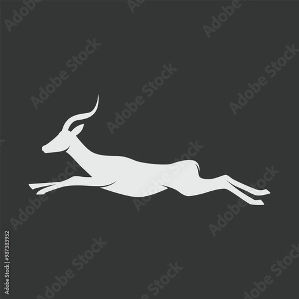 Obraz antelope logo, antelope flat design element, simple animal logo