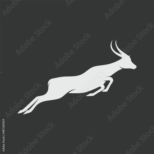 Obraz antelope logo, antelope flat design element, simple animal logo