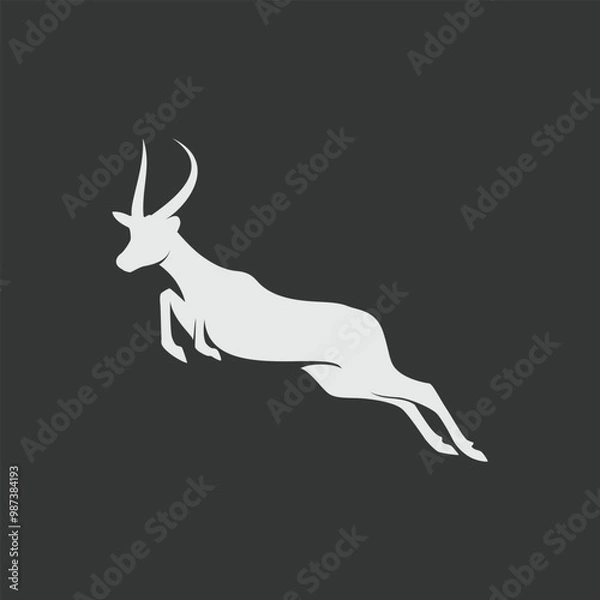 Obraz antelope logo, antelope flat design element, simple animal logo