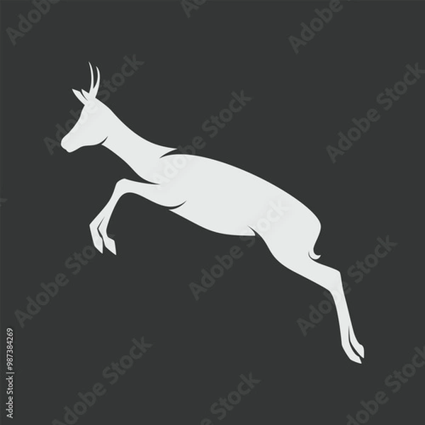 Obraz antelope logo, antelope flat design element, simple animal logo