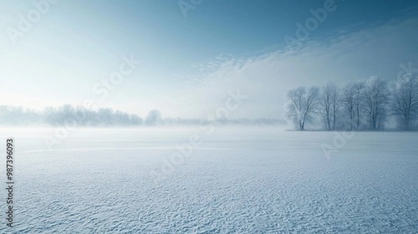 Obraz Drifting Snow Across a Frozen Winter Lake