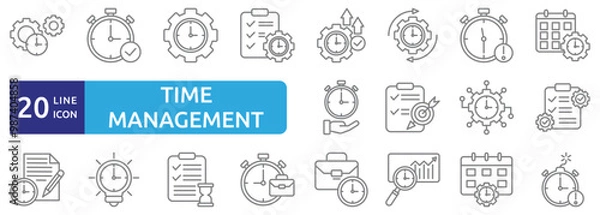 Fototapeta Time management icon set