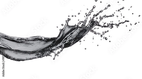 Obraz Dynamic Water Splash Isolated on Transparent Background in PNG Format for Creative Design Projects