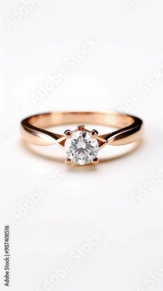 Obraz Beautiful diamond wedding engagement ring.