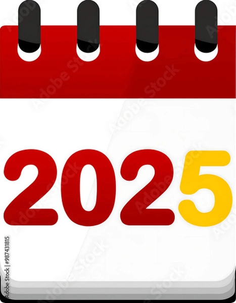 Fototapeta Calendar icon symbol for 2025.