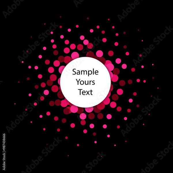 Fototapeta Vector black background with pink sparkle glitter, greeting card template. Eps 10